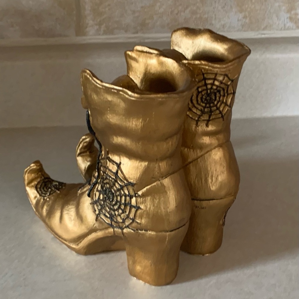 Witches Boots Gold w/ Black Detailing - Picture 2 of 7